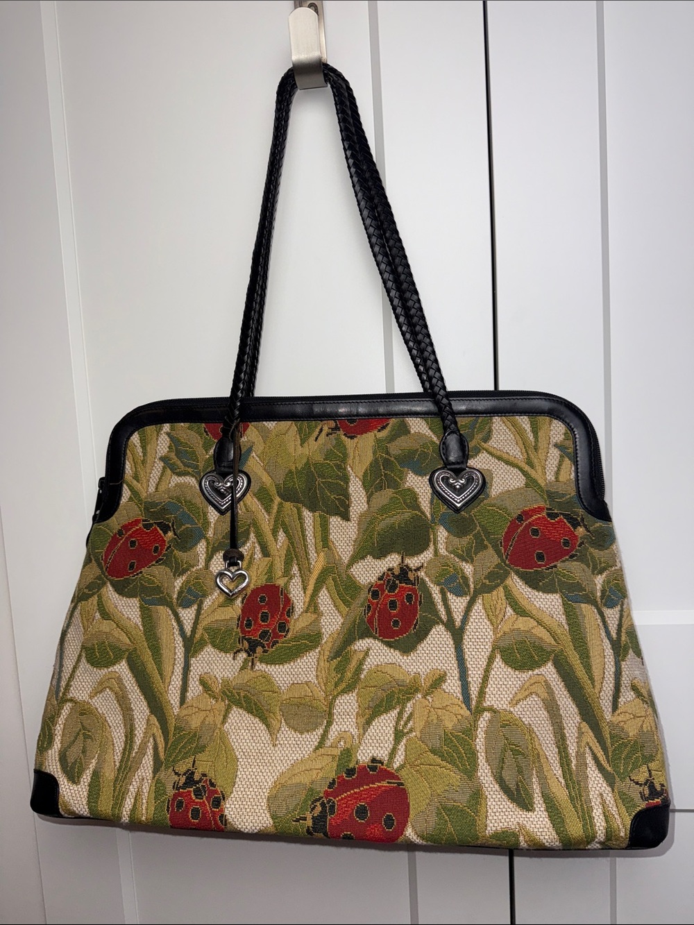 Brighton collection tapestry ladybug satchel weekender tote bag travel vintage - Picture 3 of 17